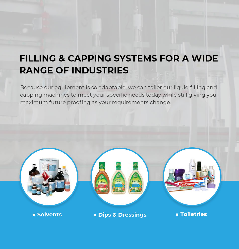 Filling & capping systems for a wide  range of industries