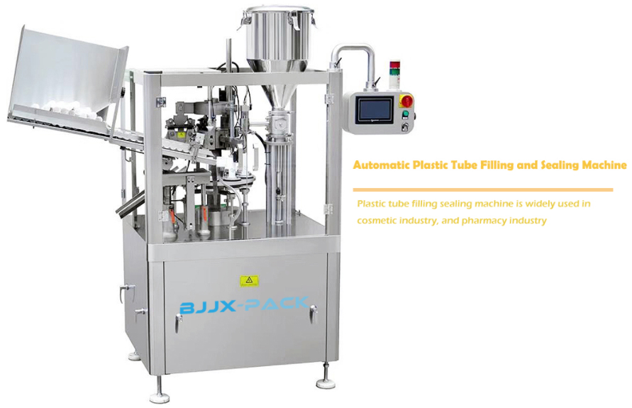 Plastic tube filling and sealing machine