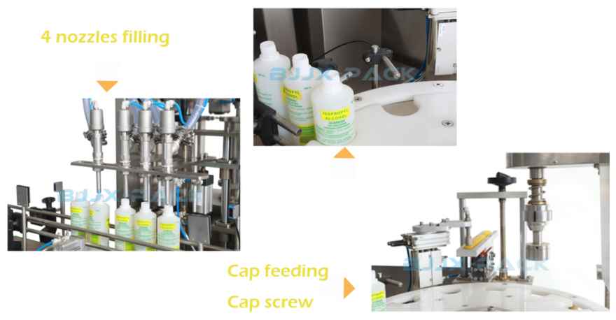 Alcohol filling and capping machine